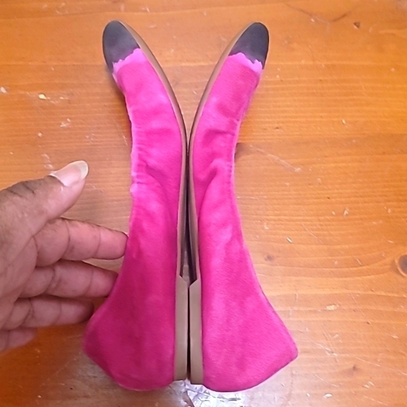 LEIFNOTES ANTHROPOLOGIE TAIKA DIP DYE SUEDE PINK SUEDE BALLET FLATS SHOES 36 - Picture 6 of 10